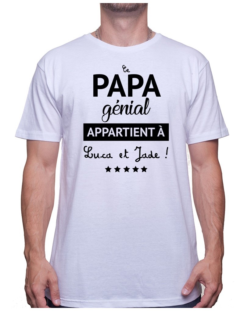 T-Shirt Humour "Papy Génial" 80 Ans - Cadeau Anniversaire Drôle Pour Grand-père - Coupe Classique, Couleurs Vintage