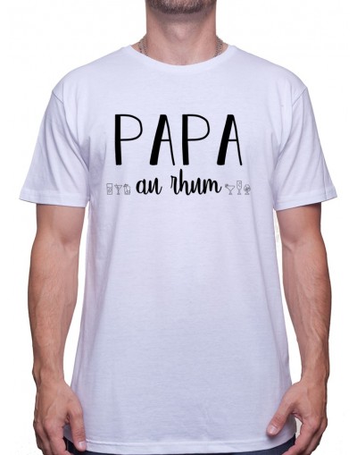 Tshirt Papa Homme - Papa au Rhum - Cadeau Anniversaire ou fête des pères T-shirt Homme