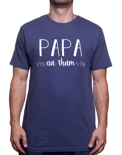 Tshirt Papa Homme - Papa au Rhum - Cadeau Anniversaire ou fête des pères T-shirt Homme
