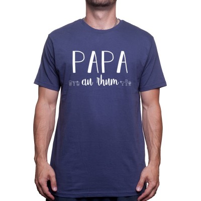 Tshirt Papa Homme - Papa au Rhum - Cadeau Anniversaire ou fête des pères T-shirt Homme