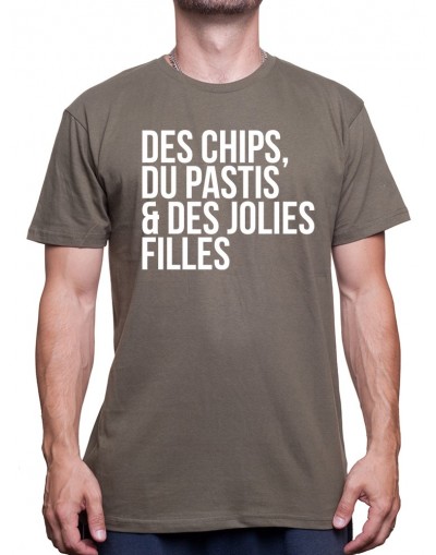 Chips Pastis Jolie fille - Tshirt Homme