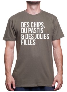 Chips Pastis Jolie fille - Tshirt Homme