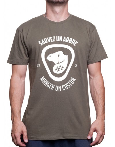 Sauvez un arbre mangez un castor - Tshirt Homme Sauvez un arbre mangez un castor - Tshirt Homme