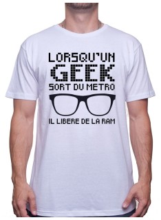 lorsqu'un geek sort du mÈtro - Tshirt Tshirt Homme Gamer