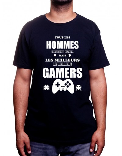 Tous les hommes naissent egaux mais - Tshirt Tshirt Homme Gamer