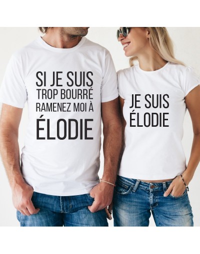 Tshirt Couple Personnalisable – Si je suis trop bourré ? – Shirtizz Tshirt Couple