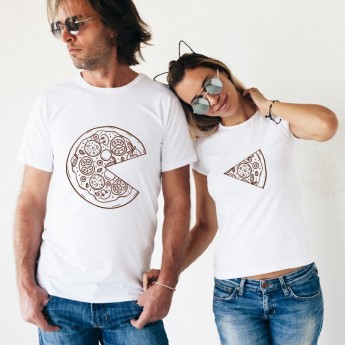 Tshirt Couple – Une pizza à deux – Shirtizz Couple