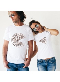 Tshirt Couple – Une pizza à deux – Shirtizz Couple