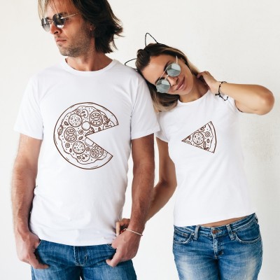Tshirt Couple – Une pizza à deux – Shirtizz Couple
