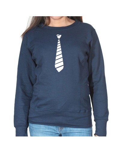 Crabate blanche bariolé - Sweat Crewneck Femme