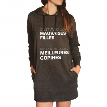 C'est avec les mauvaises filles - Sweat Oversized Femme