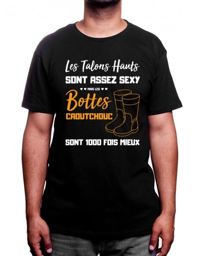 Les bottes c'est mieux - Tshirt Humour Agriculteur T-shirt Homme