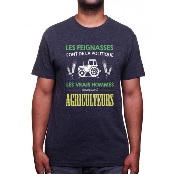 Les vrais hommes deviennent agriculteurs - Tshirt Humour Agriculteur T-shirt Homme