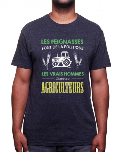 Les vrais hommes deviennent agriculteurs - Tshirt Humour Agriculteur T-shirt Homme