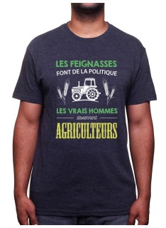 Les vrais hommes deviennent agriculteurs - Tshirt Humour Agriculteur T-shirt Homme