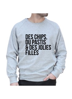 Chips Pastis Jolie fille - Sweat Homme