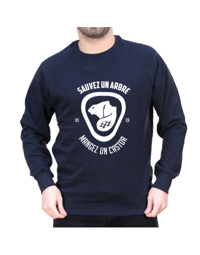 Sauvez un arbre mangez un castor - Sweat Homme