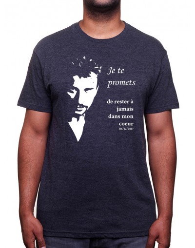 je te promet - Tshirt Johnny Halliday Homme