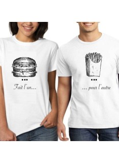 Tshirt Couple – Fait l'un pour l'autre - Burger et Frite – Shirtizz Couple