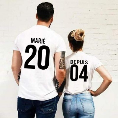 Tshirt Couple – Marié depuis – Shirtizz Couple