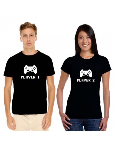 Tshirt Couple – Player 1 et 2 – Shirtizz Couple