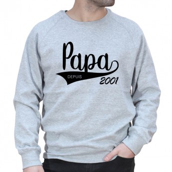 Papa depuis - Sweat col rond (Crewneck) Sweat Homme