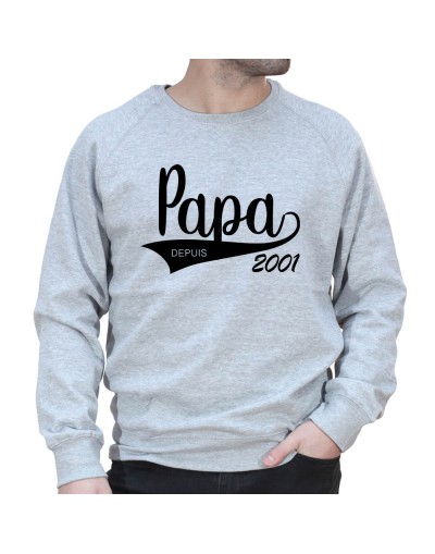 Papa depuis - Sweat col rond (Crewneck) Sweat Homme