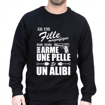 J'ai une fille magnifique - Sweat col rond (Crewneck) Sweat Homme