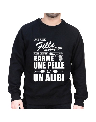 J'ai une fille magnifique - Sweat col rond (Crewneck) Sweat Homme