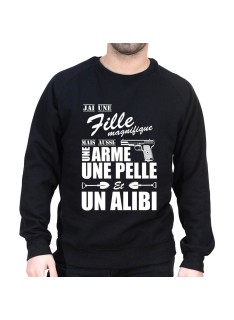 J'ai une fille magnifique - Sweat col rond (Crewneck) Sweat Homme