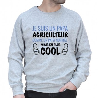 Je suis un papa agriculteur - Sweat col rond (Crewneck) Humour Agriculteur Sweat Homme