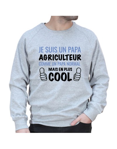 Je suis un papa agriculteur - Sweat col rond (Crewneck) Humour Agriculteur Sweat Homme