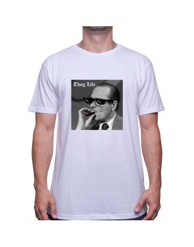 Jacques Chirac Fume Thug LIFE T-shirt Homme