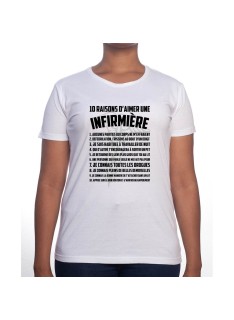 10 raisons d'aimer une infirmiere - Tshirt Femme Infirmière Tshirt femme Infirmière