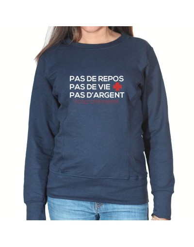 No sleep no life no money - Sweat Femme Infirmière Sweat crewneck femme Infirmière