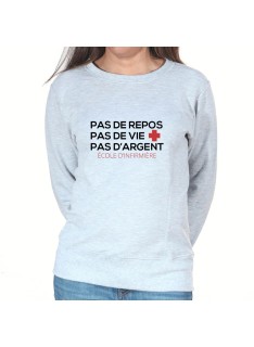 No sleep no life no money - Sweat Femme Infirmière Sweat crewneck femme Infirmière