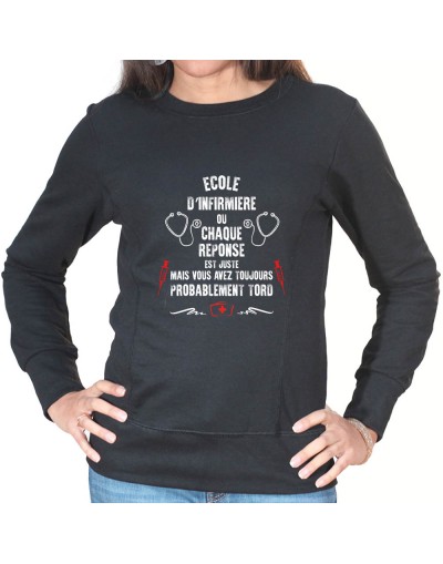 Toutes les réponses sont justes mais tu as surement tord - Sweat Femme Infirmière Sweat crewneck femme Infirmière