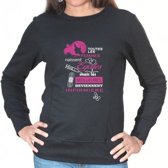 toutes les femmes naissent egaux meilleures infirmiere - Sweat Femme Infirmière Sweat crewneck femme Infirmière