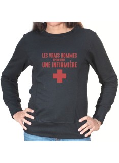 Vrais hommes marient une infirmière - Sweat Femme Infirmière Sweat crewneck femme Infirmière