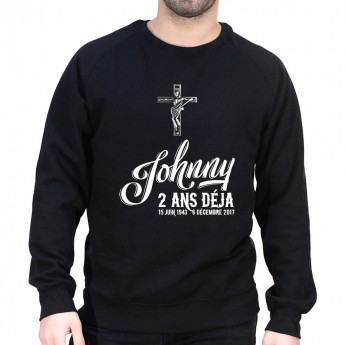 Anniversaire mort Johnny Déjà 2 ans - Sweat Crewneck Homme Johnny Sweat Crewneck Homme Jonny