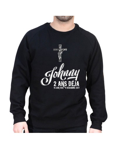 Anniversaire mort Johnny Déjà 2 ans - Sweat Crewneck Homme Johnny Sweat Crewneck Homme Jonny