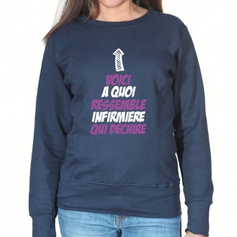 Voici a quoi ressemble une infirmiere qui déchire - Sweat Femme Infirmière Sweat crewneck femme Infirmière