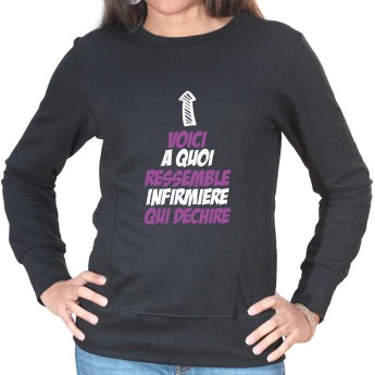 Voici a quoi ressemble une infirmiere qui déchire - Sweat Femme Infirmière Sweat crewneck femme Infirmière