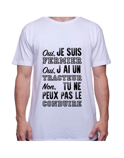 Oui c'est mon tracteur non tu ne peux pas le conduire - Tshirt Homme Agriculteur T-shirt Homme