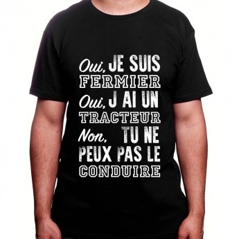 Oui c'est mon tracteur non tu ne peux pas le conduire - Tshirt Homme Agriculteur T-shirt Homme