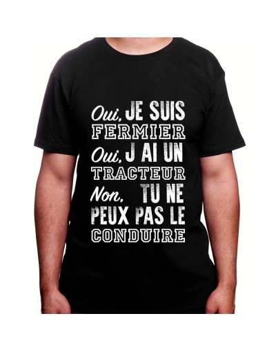 Oui c'est mon tracteur non tu ne peux pas le conduire - Tshirt Homme Agriculteur T-shirt Homme