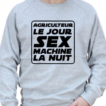 Agriculteur le jour Sex Machine la nuit – Sweat Crewneck Homme Agriculteur Sweat Homme agriculteur