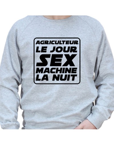 Agriculteur le jour Sex Machine la nuit – Sweat Crewneck Homme Agriculteur Sweat Homme agriculteur