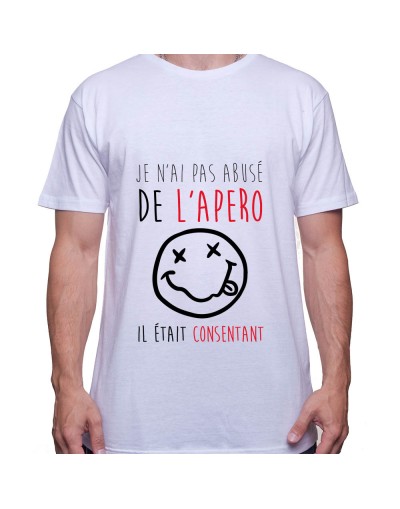 je n'ai pas abusé de l'apero il était consentant – Tshirt Homme Alcool Tshirt Homme Alcool