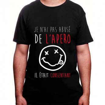 je n'ai pas abusé de l'apero il était consentant – Tshirt Homme Alcool Tshirt Homme Alcool